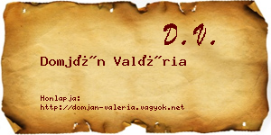 Domján Valéria névjegykártya